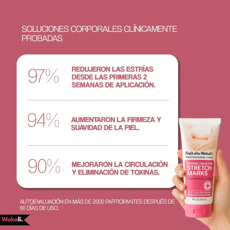 Wokali Alta Cosmética: Crema Anti-estrías con Vitamina E, Colágeno y Elastina - 130 ML.