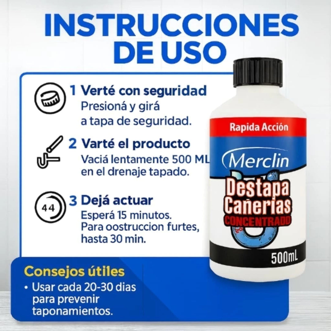 SOLO POR HOY! 2x1 en Destapa Cañerías + 3 Rejillas y Guantes GRATIS - Limpieza sin esfuerzo