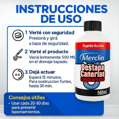 SOLO POR HOY! 2x1 en Destapa Cañerías + 3 Rejillas y Guantes GRATIS - Limpieza sin esfuerzo