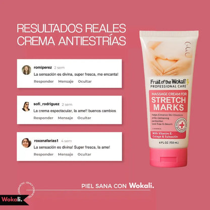 Wokali Alta Cosmética: Crema Anti-estrías con Vitamina E, Colágeno y Elastina - 130 ML.