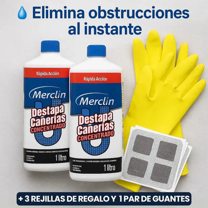 SOLO POR HOY! 2x1 en Destapa Cañerías + 3 Rejillas y Guantes GRATIS - Limpieza sin esfuerzo
